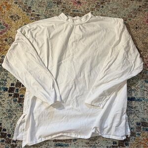Free People mockneck white long sleeve top